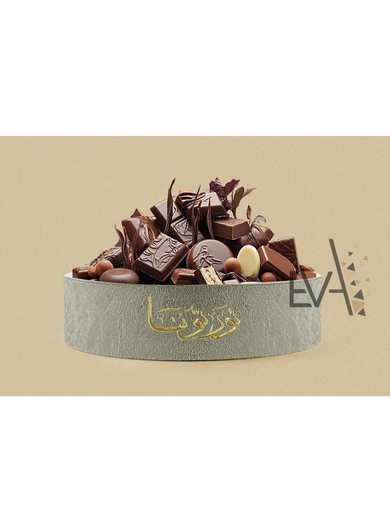 إيفا صينيه جلد دائريه لتقديم الشوكولاتة والحلويات - Image 1